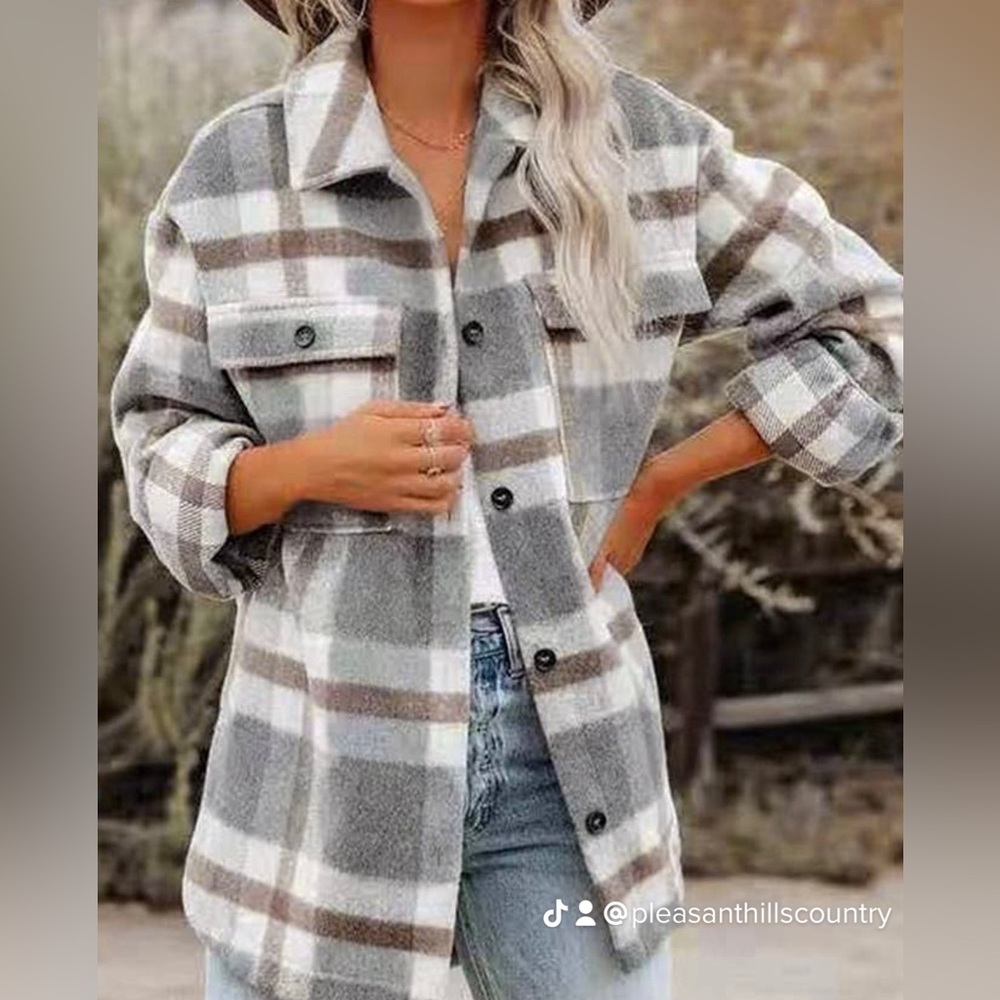 Khaki Plaid Flannel Shacket